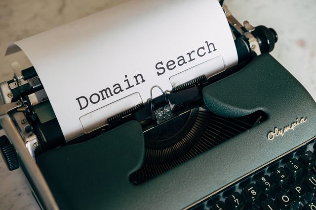 personal domain name search on typewriter